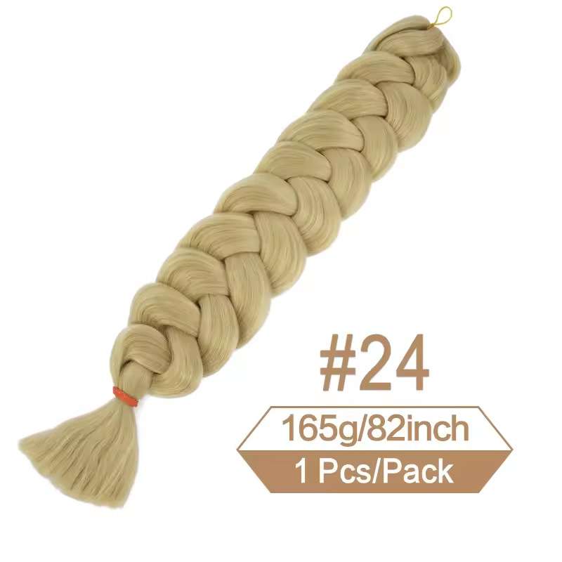 Image of Ready Stock 82 Inch Xpression Jumbo Braiding Hair African Black Synthetic Long Braids