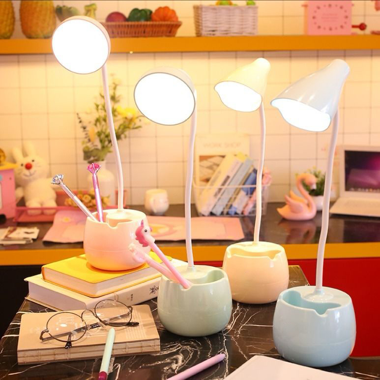 Image of LED Eye Protection Desk Lamp with Pen Holder — Student Study & Reading Lamp