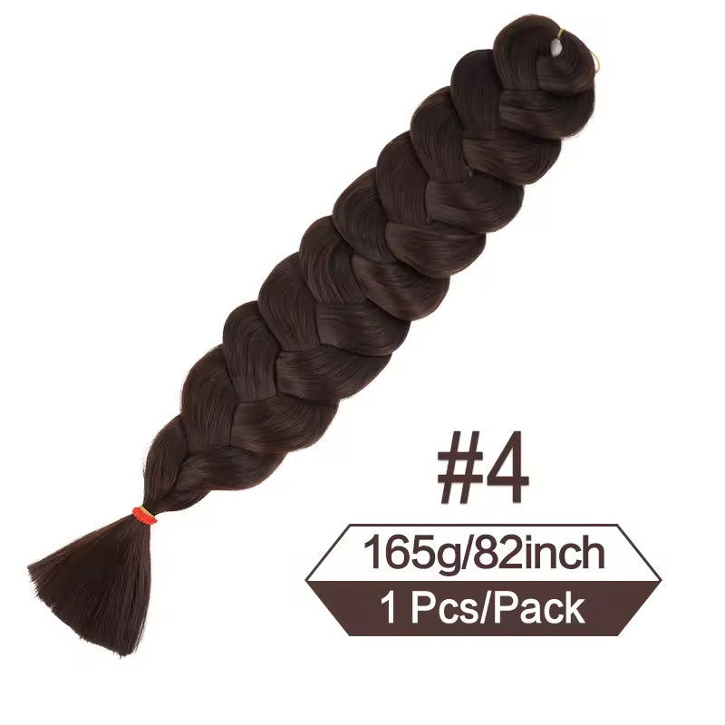 Image of Ready Stock 82 Inch Xpression Jumbo Braiding Hair African Black Synthetic Long Braids