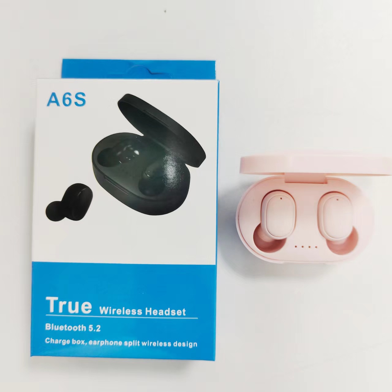 Image of A6S Bluetooth Headphones Cross-border Hot Macaron Bluetooth 5.3 Wireless TWS Earbuds Sports Mini New Headphones