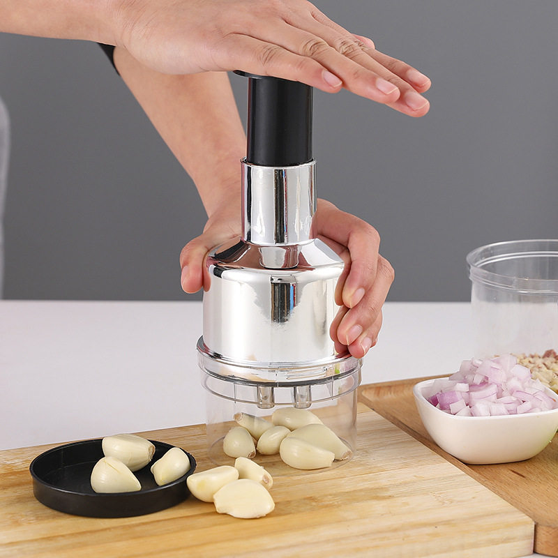 Autonomy 304 Stainless Steel Garlic Crusher – Manual Multi-Purpose Kitchen Cutter