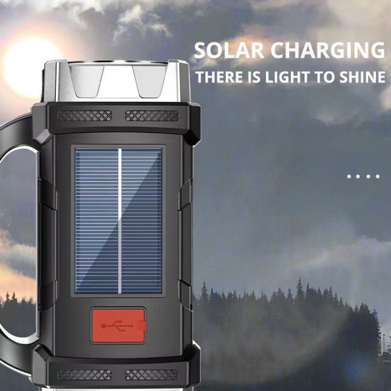 Image of Solar COB LED Searchlight — Portable Multi-Function Flashlight & Outdoor Lamp