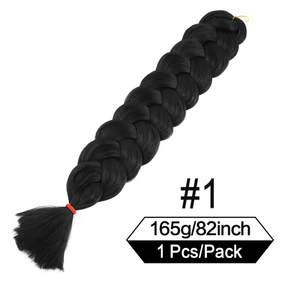 Image of Ready Stock 82 Inch Xpression Jumbo Braiding Hair African Black Synthetic Long Braids