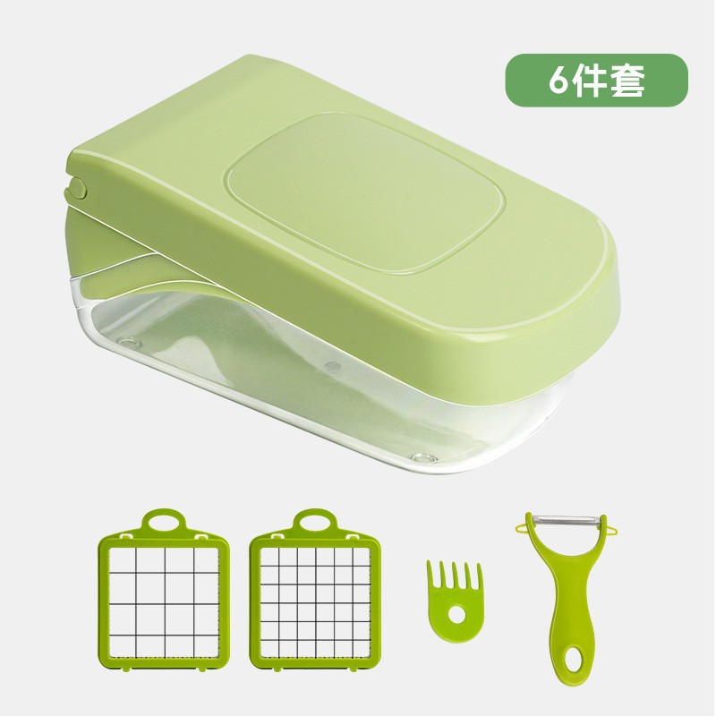 Image of 17-in-1 Multi-Function Vegetable Cutter and Slicer | Manual Chopper Dicer Grater Set for Kitchen | ABS + Stainless Steel Food Processor