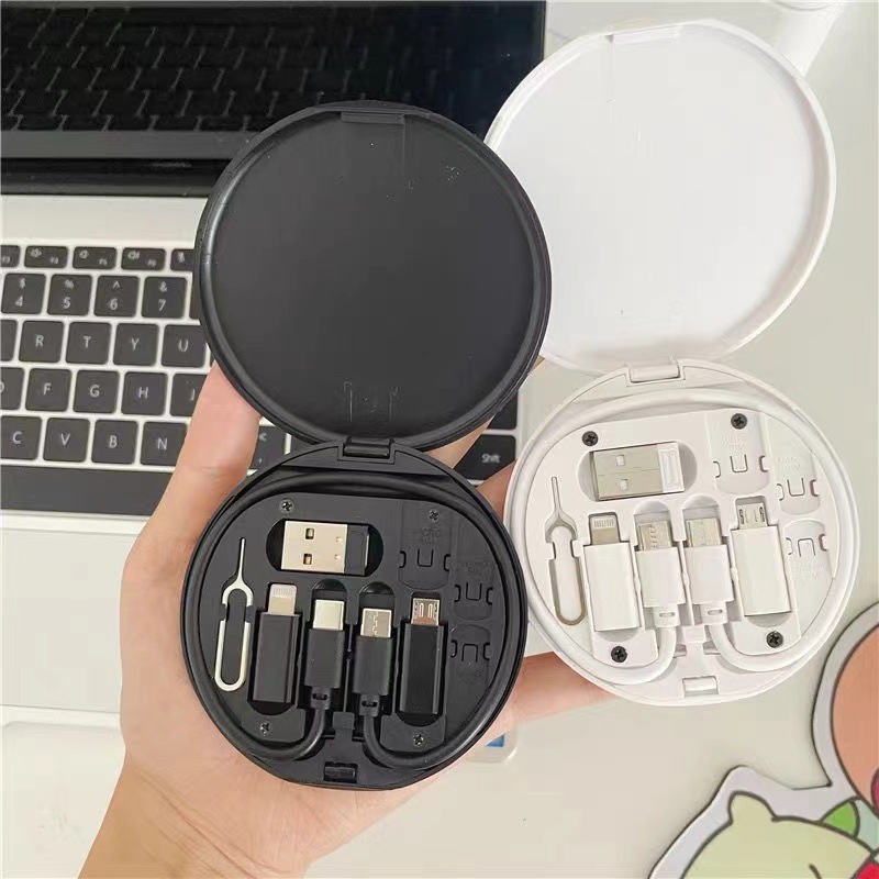 Image of 5-in-1 TYPEC data cable portable multi-function 60W fast charging adapter storage set suitable for Apple Huawei