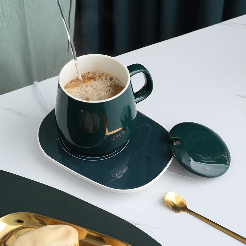 Image of 55°C Constant Temperature Ceramic Cup with Automatic Heating Coaster