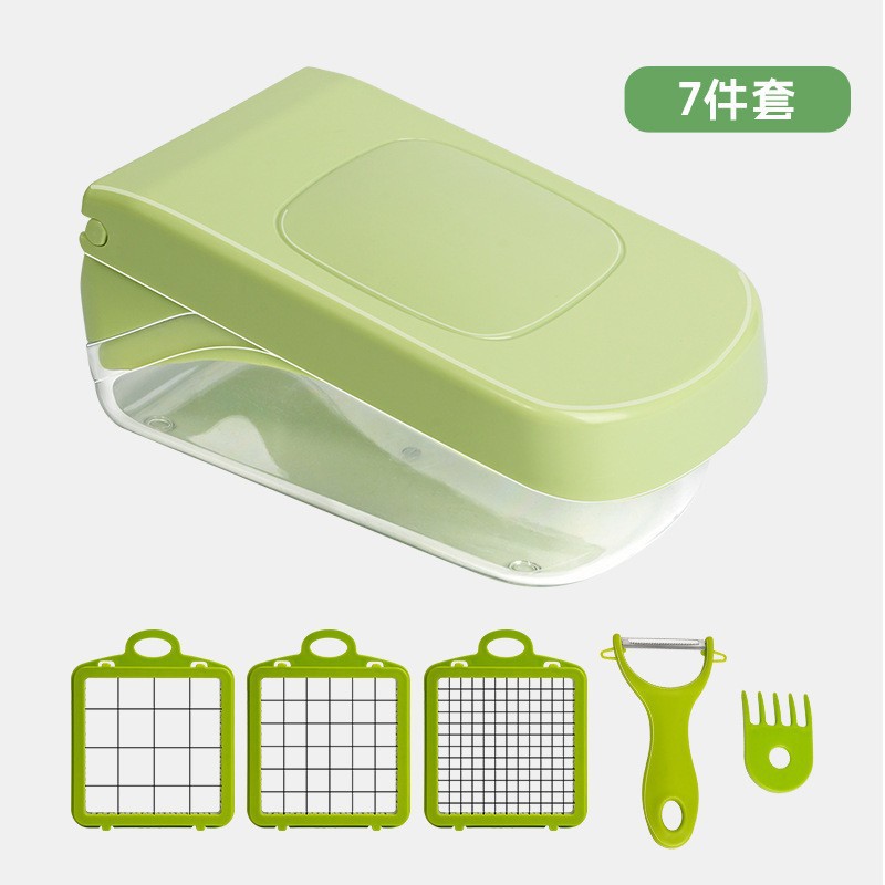 Image of 17-in-1 Multi-Function Vegetable Cutter and Slicer | Manual Chopper Dicer Grater Set for Kitchen | ABS + Stainless Steel Food Processor