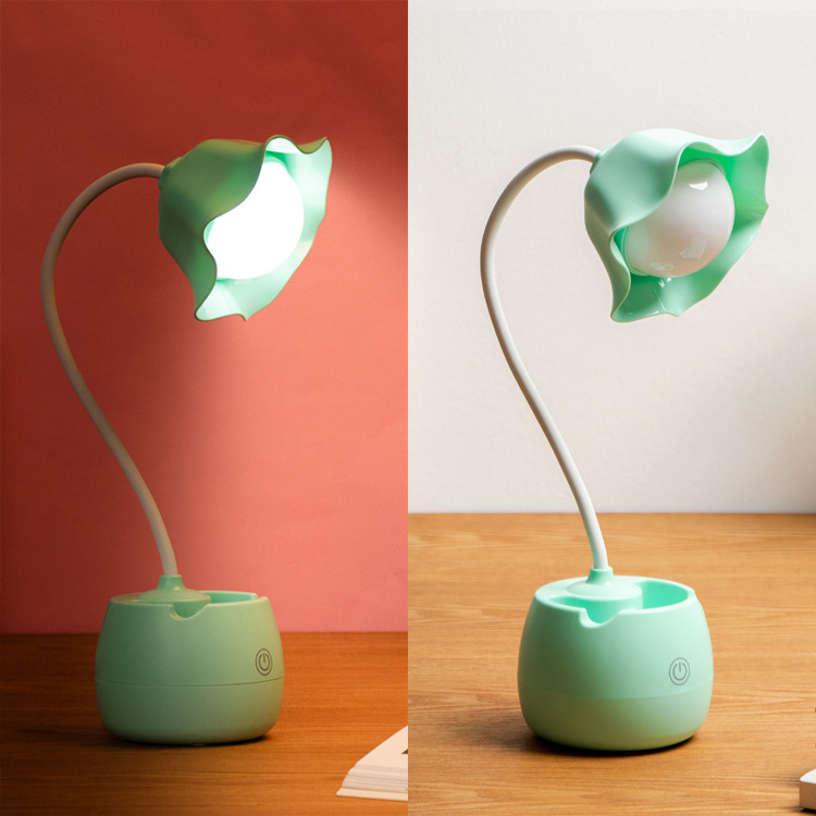Image of LED Eye Protection Desk Lamp with Pen Holder — Student Study & Reading Lamp