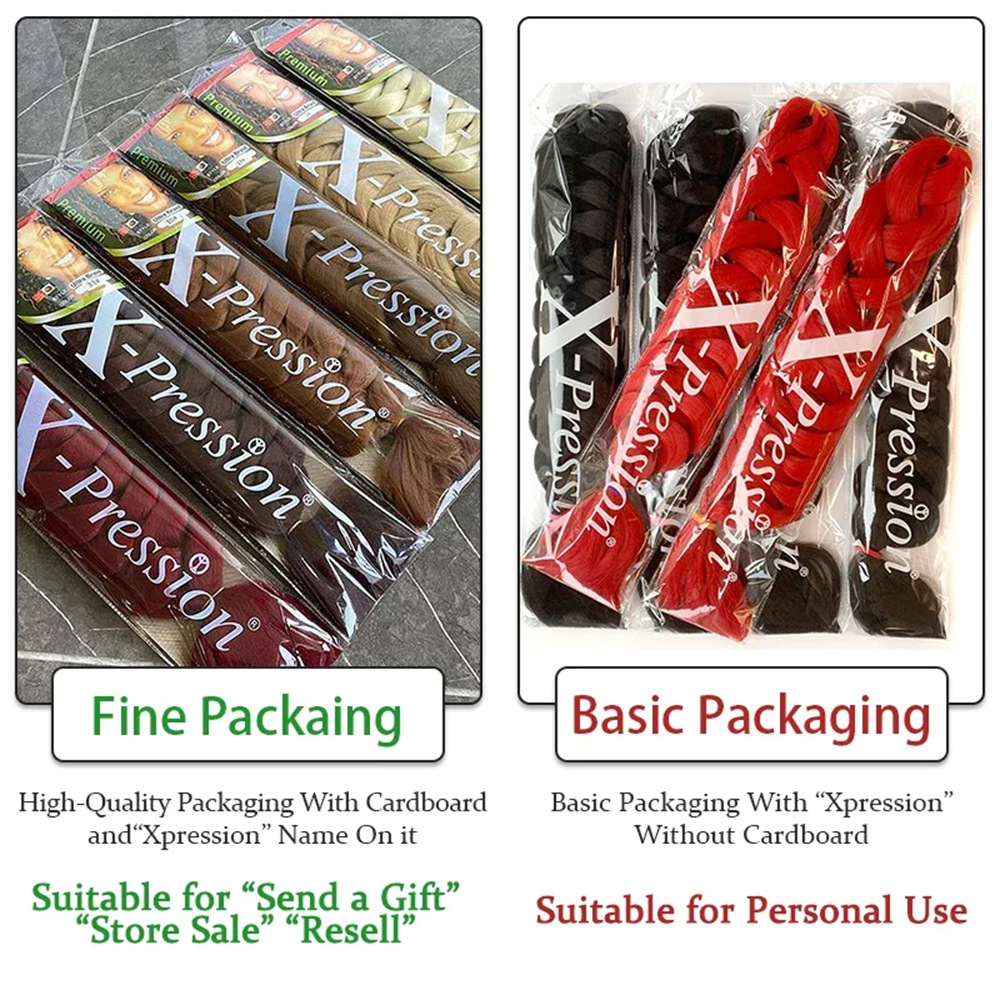 Image of Ready Stock 82 Inch Xpression Jumbo Braiding Hair African Black Synthetic Long Braids