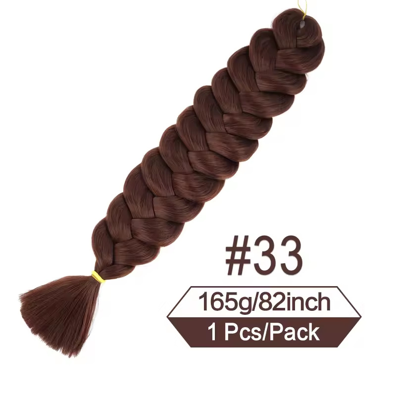 Image of Ready Stock 82 Inch Xpression Jumbo Braiding Hair African Black Synthetic Long Braids