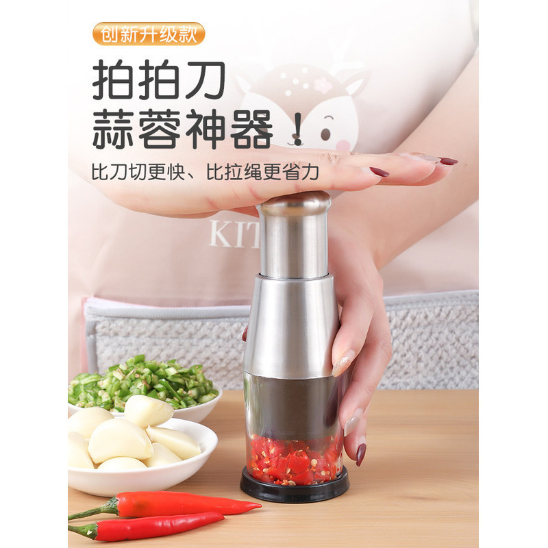 Image of Autonomy 304 Stainless Steel Garlic Crusher – Manual Multi-Purpose Kitchen Cutter