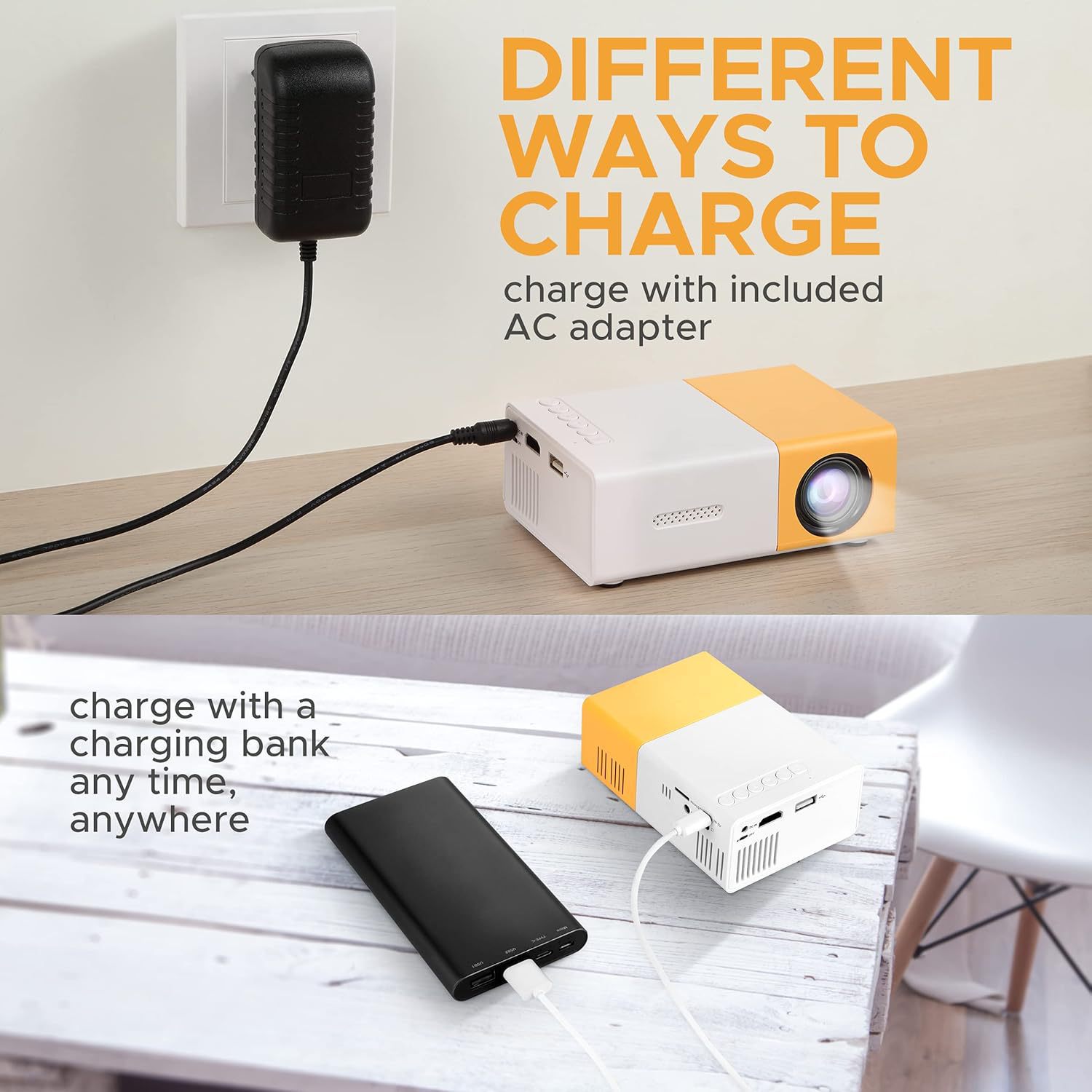 Image of YG300 Mini Portable Projector — 4K Supported HD Home & Kids Projector
