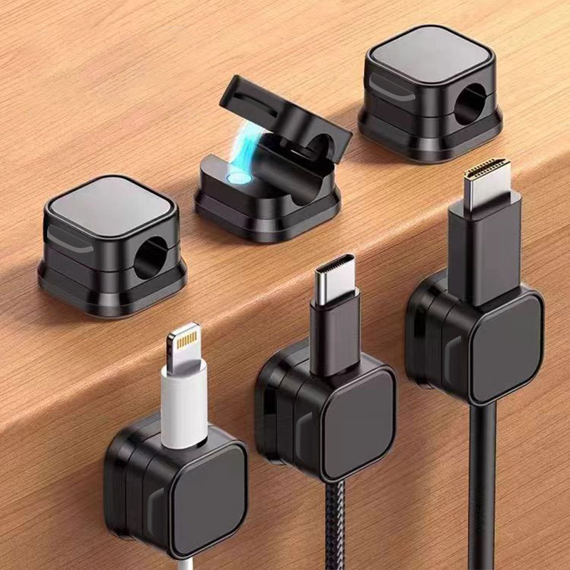 Cell phone cable charging cable clip holder|  magnetic cable organizer| Wan Jun Magnetic Cable Organizer – 2-in-1 Desk & Car Cord Management