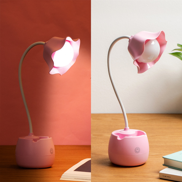 Image of LED Eye Protection Desk Lamp with Pen Holder — Student Study & Reading Lamp