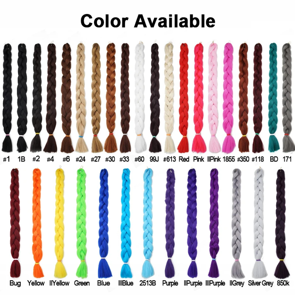 Image of Ready Stock 82 Inch Xpression Jumbo Braiding Hair African Black Synthetic Long Braids