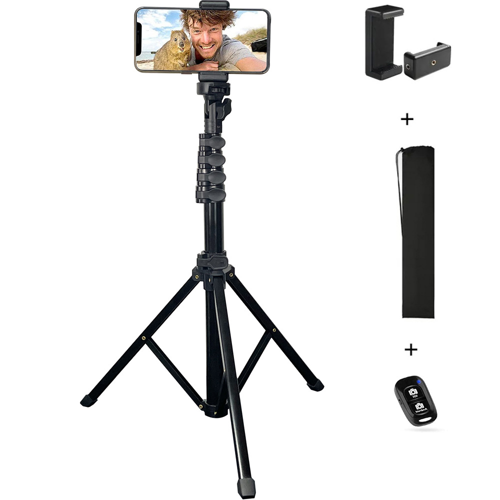 Image of Aluminum Alloy Tripod Selfie Stick – Multi-Function Portable Camera Stand (Perfect for Indoor & Outdoor Photography)