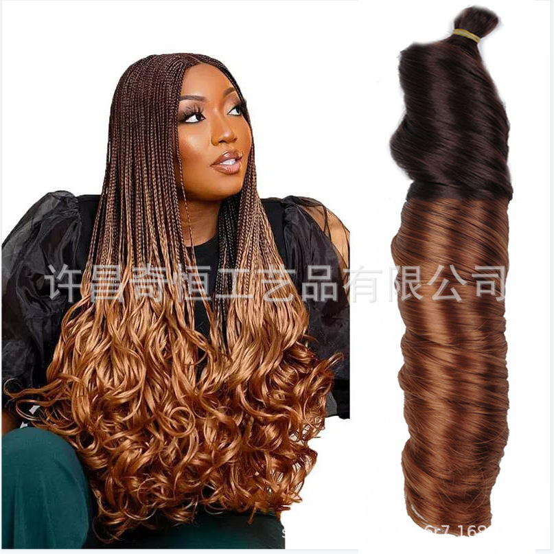 24-Inch Silky French Tube Braided Ponytail – Big Wave Synthetic Hair Extension with Hairband