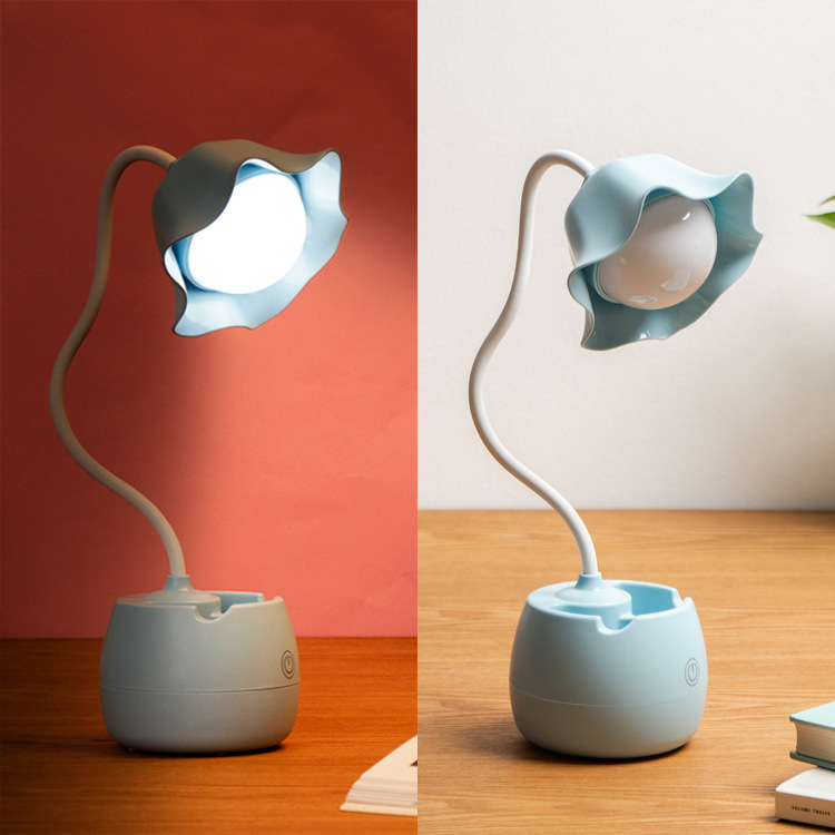 Image of LED Eye Protection Desk Lamp with Pen Holder — Student Study & Reading Lamp