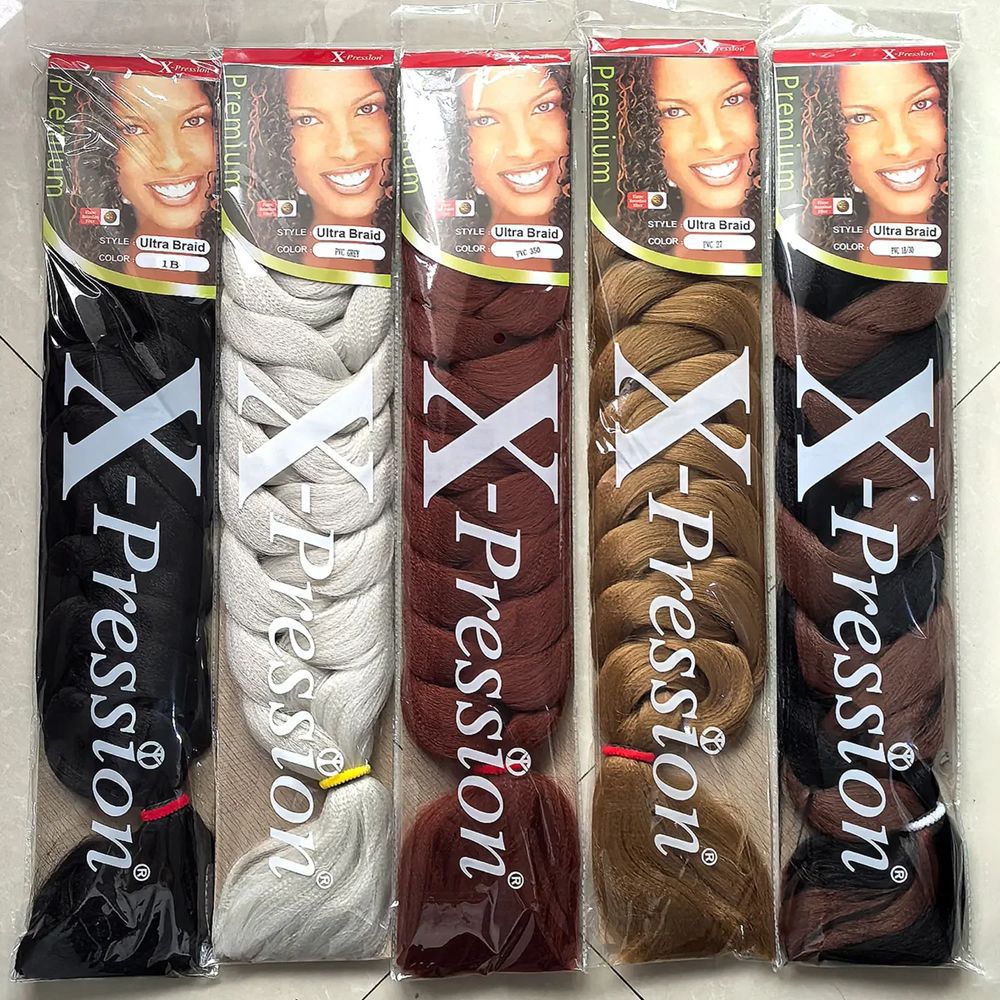 Ready Stock 82 Inch Xpression Jumbo Braiding Hair African Black Synthetic Long Braids