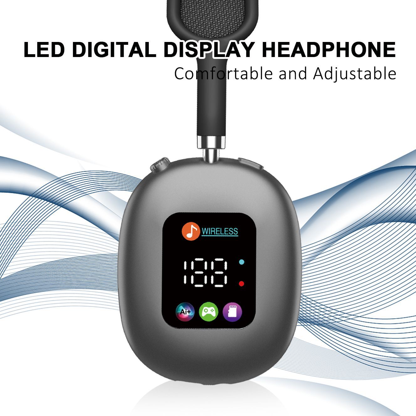 Image of AKZ MAX600 Wireless Bluetooth Headphones – Custom-Molded with RGB Display