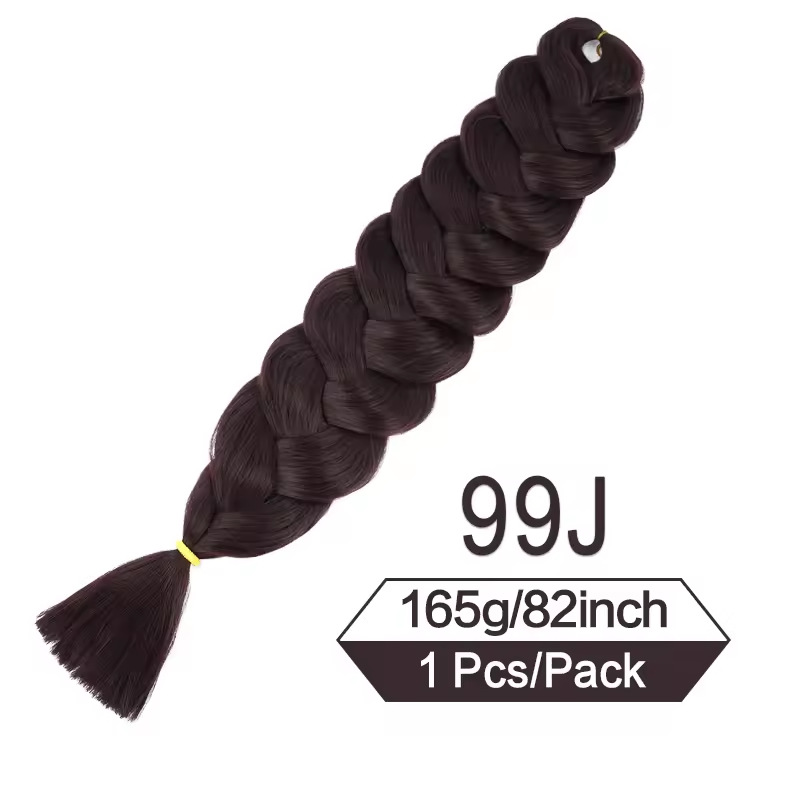 Image of Ready Stock 82 Inch Xpression Jumbo Braiding Hair African Black Synthetic Long Braids