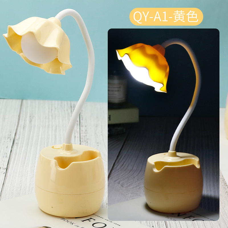 Image of LED Eye Protection Desk Lamp with Pen Holder — Student Study & Reading Lamp