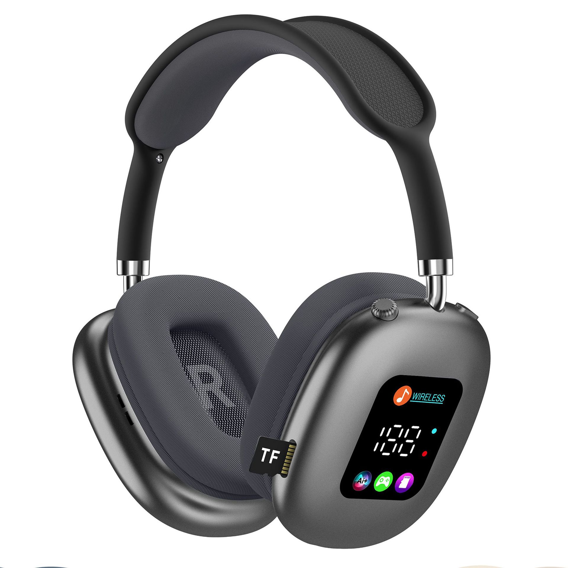 Image of AKZ MAX600 Wireless Bluetooth Headphones – Custom-Molded with RGB Display