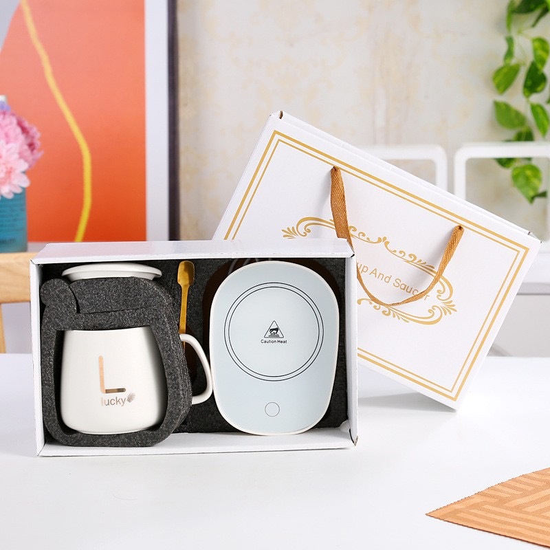 Image of 55°C Constant Temperature Ceramic Cup with Automatic Heating Coaster
