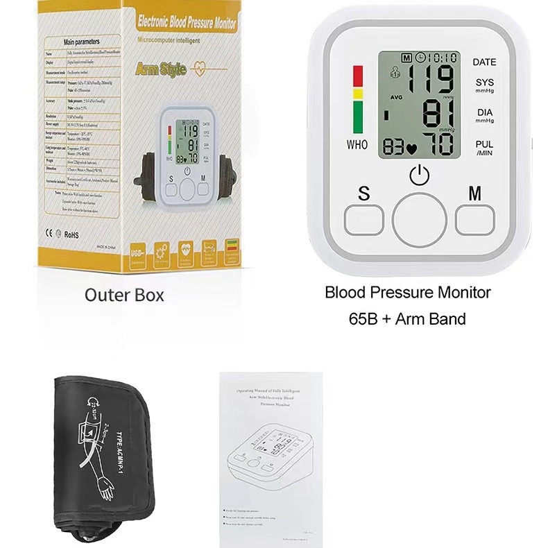 Image of Fully Automatic Upper Arm Digital Blood Pressure Monitor – Medical Grade, Intelligent Electronic Sphygmomanometer for Export (Multi-Language Prompt)