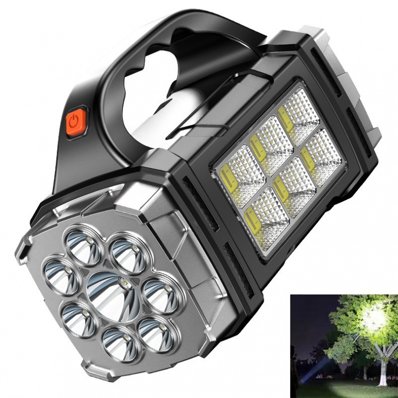 Image of Solar COB LED Searchlight — Portable Multi-Function Flashlight & Outdoor Lamp