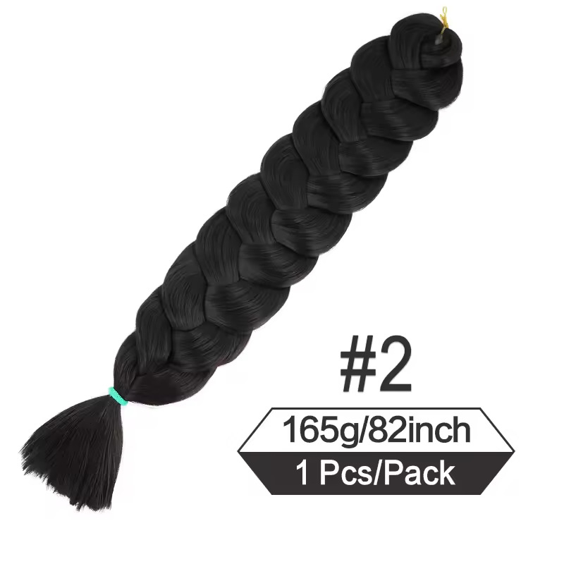 Image of Ready Stock 82 Inch Xpression Jumbo Braiding Hair African Black Synthetic Long Braids