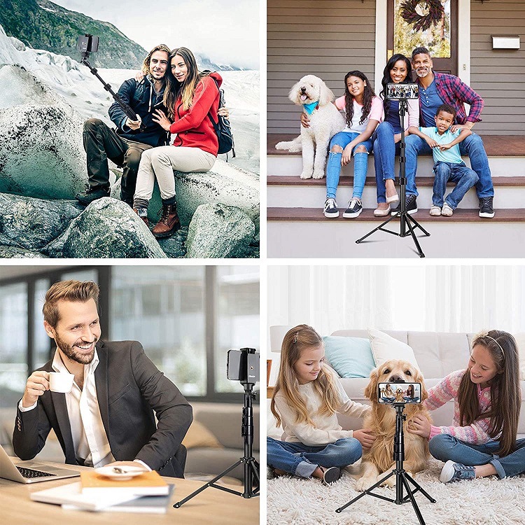 Image of Aluminum Alloy Tripod Selfie Stick – Multi-Function Portable Camera Stand (Perfect for Indoor & Outdoor Photography)