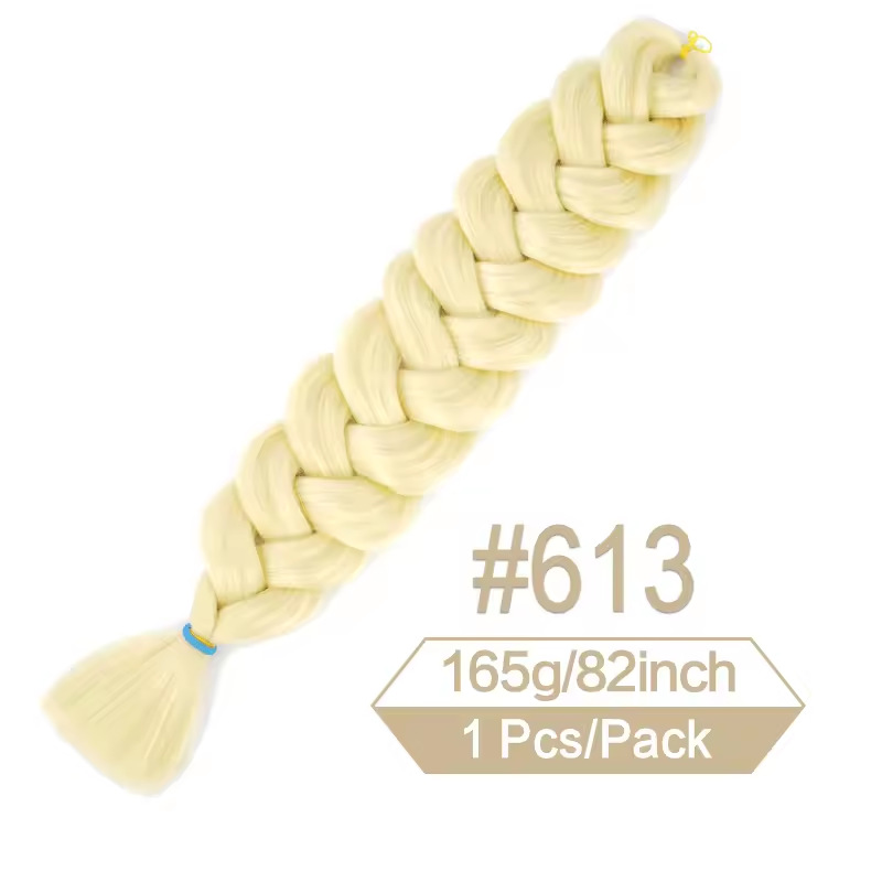 Image of Ready Stock 82 Inch Xpression Jumbo Braiding Hair African Black Synthetic Long Braids